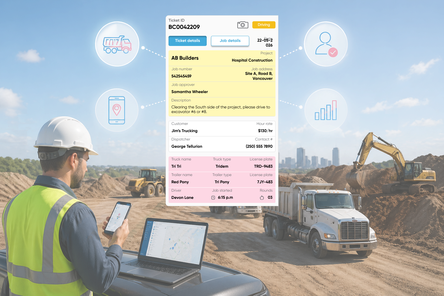 Tragget platform — dispatch, tracking, and invoicing for the dump-trucking industry