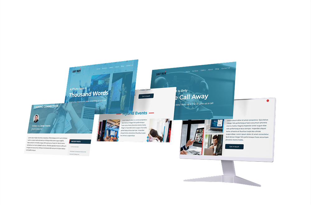 Laptop screen displaying the Last Man Standing event management platform with a responsive and visually engaging interface.